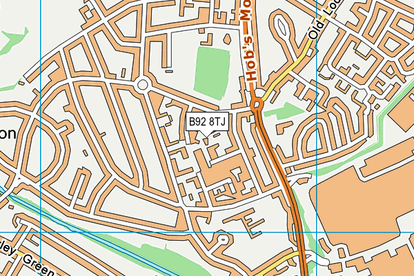 B92 8TJ map - OS VectorMap District (Ordnance Survey)