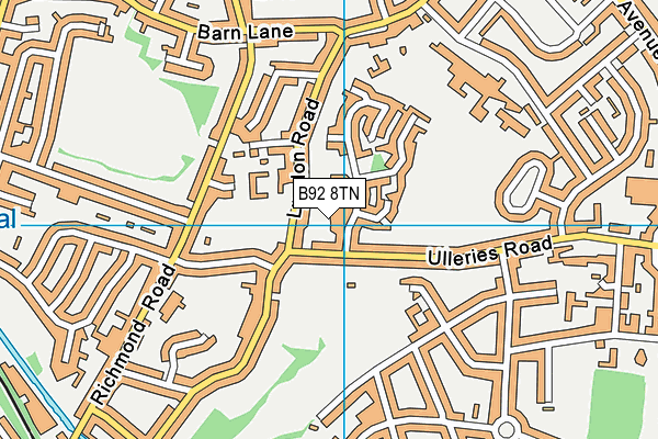 B92 8TN map - OS VectorMap District (Ordnance Survey)