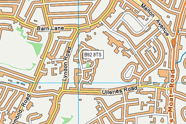 B92 8TS map - OS VectorMap District (Ordnance Survey)