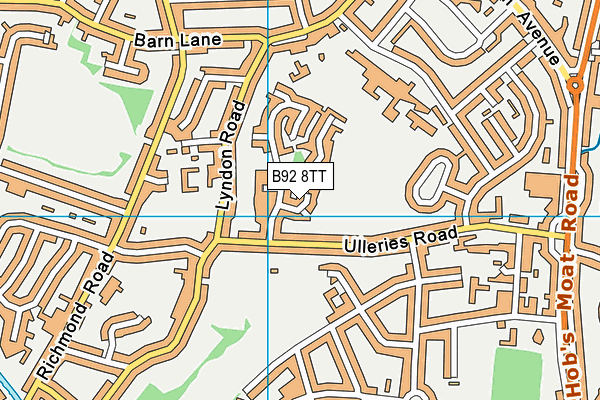 B92 8TT map - OS VectorMap District (Ordnance Survey)