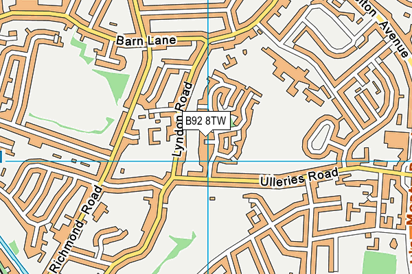 B92 8TW map - OS VectorMap District (Ordnance Survey)