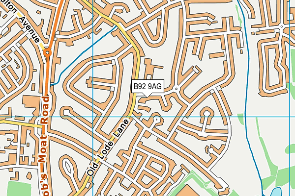 B92 9AG map - OS VectorMap District (Ordnance Survey)