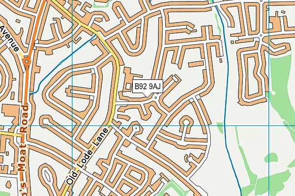 B92 9AJ map - OS VectorMap District (Ordnance Survey)