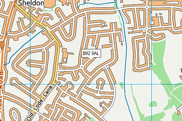 B92 9AL map - OS VectorMap District (Ordnance Survey)