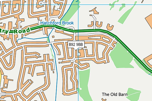B92 9BB map - OS VectorMap District (Ordnance Survey)
