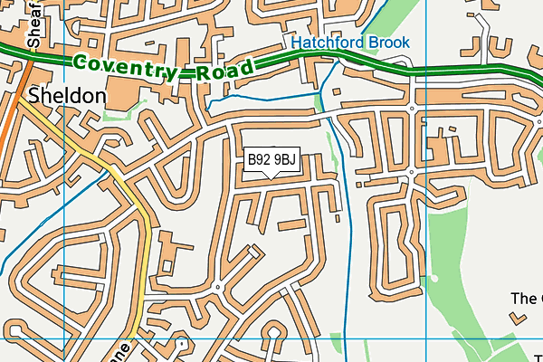B92 9BJ map - OS VectorMap District (Ordnance Survey)