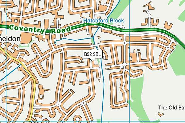 B92 9BL map - OS VectorMap District (Ordnance Survey)
