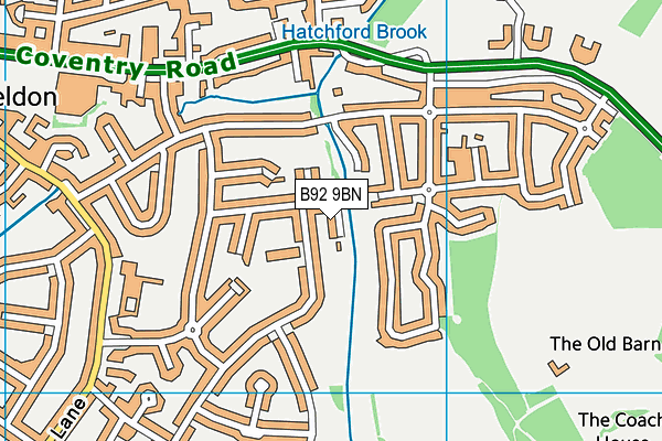 B92 9BN map - OS VectorMap District (Ordnance Survey)