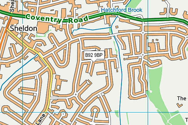 B92 9BP map - OS VectorMap District (Ordnance Survey)