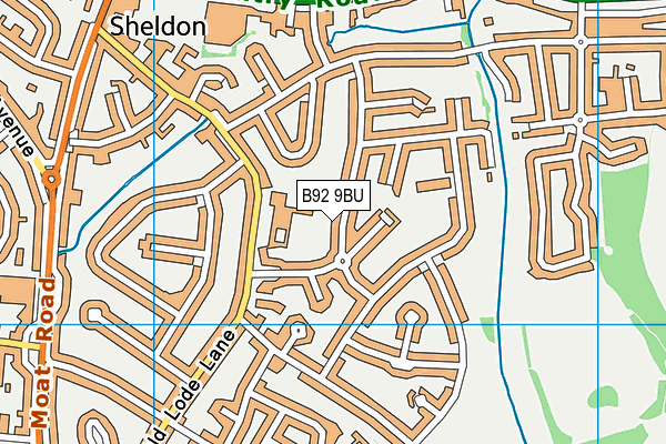B92 9BU map - OS VectorMap District (Ordnance Survey)