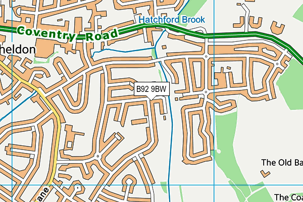 B92 9BW map - OS VectorMap District (Ordnance Survey)