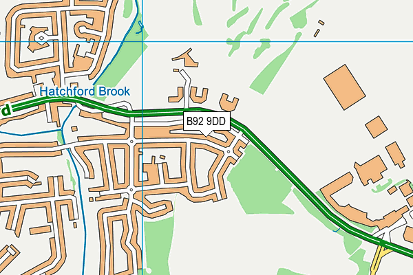 B92 9DD map - OS VectorMap District (Ordnance Survey)