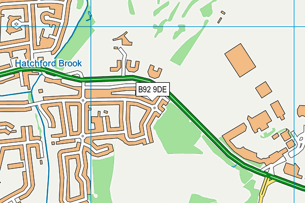 B92 9DE map - OS VectorMap District (Ordnance Survey)