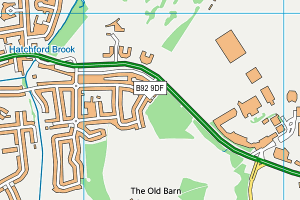B92 9DF map - OS VectorMap District (Ordnance Survey)