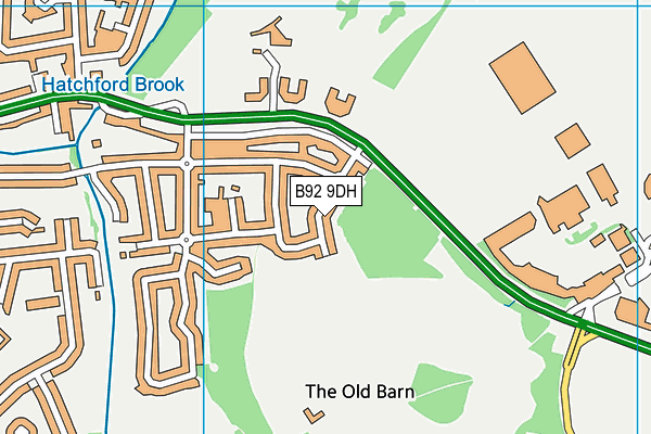 B92 9DH map - OS VectorMap District (Ordnance Survey)