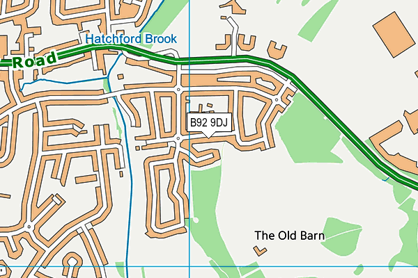 B92 9DJ map - OS VectorMap District (Ordnance Survey)