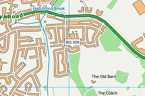 B92 9DN map - OS VectorMap District (Ordnance Survey)