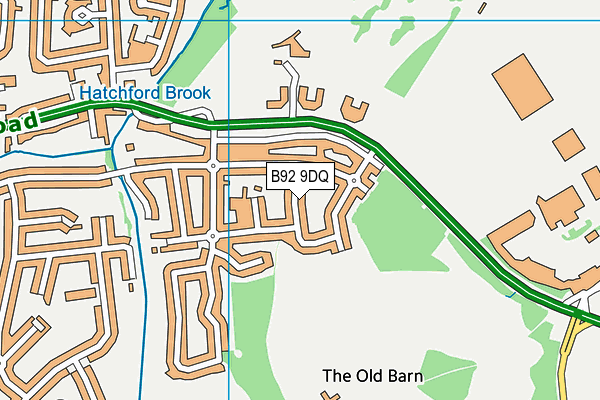 B92 9DQ map - OS VectorMap District (Ordnance Survey)