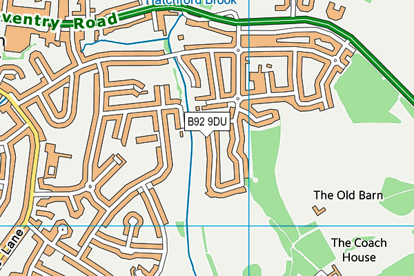 B92 9DU map - OS VectorMap District (Ordnance Survey)