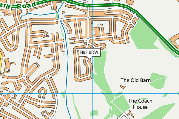 B92 9DW map - OS VectorMap District (Ordnance Survey)