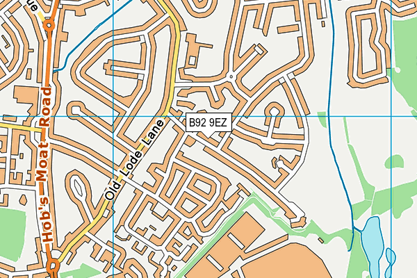 B92 9EZ map - OS VectorMap District (Ordnance Survey)