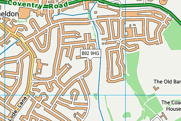 B92 9HG map - OS VectorMap District (Ordnance Survey)