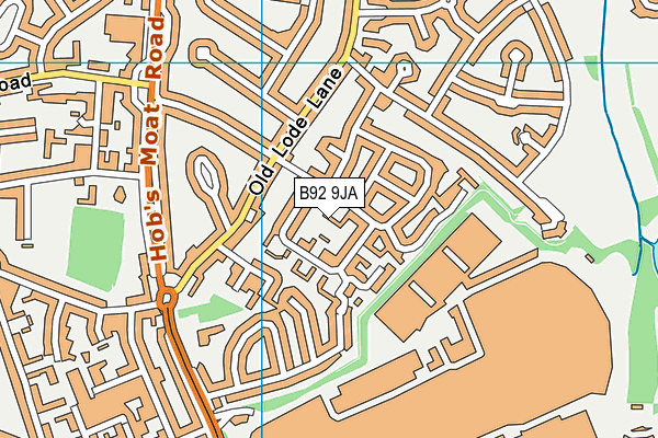 B92 9JA map - OS VectorMap District (Ordnance Survey)