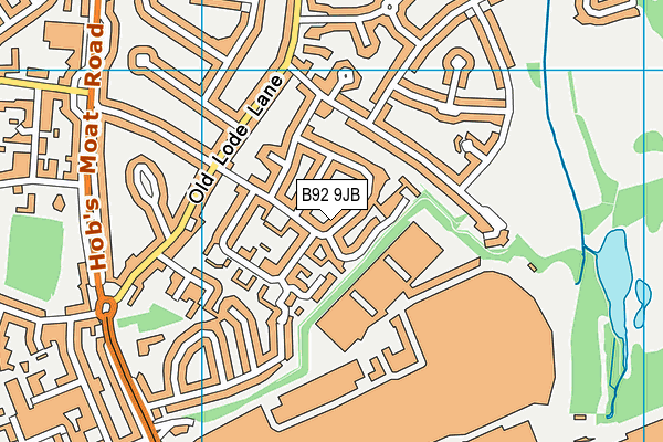 B92 9JB map - OS VectorMap District (Ordnance Survey)