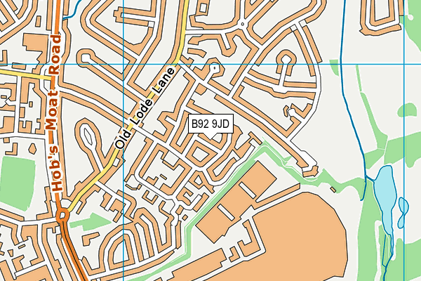 B92 9JD map - OS VectorMap District (Ordnance Survey)