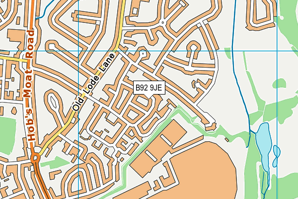 B92 9JE map - OS VectorMap District (Ordnance Survey)