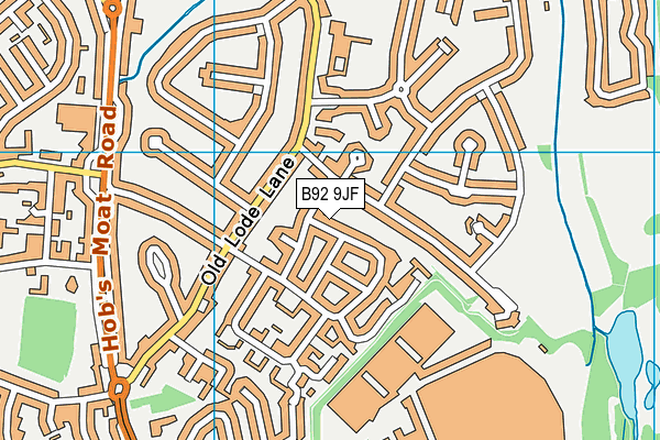 B92 9JF map - OS VectorMap District (Ordnance Survey)