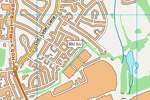 B92 9JJ map - OS VectorMap District (Ordnance Survey)