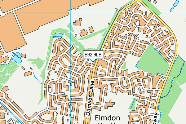 B92 9LB map - OS VectorMap District (Ordnance Survey)
