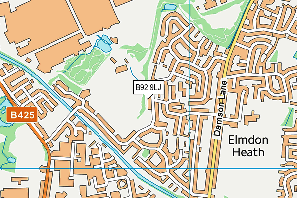 B92 9LJ map - OS VectorMap District (Ordnance Survey)