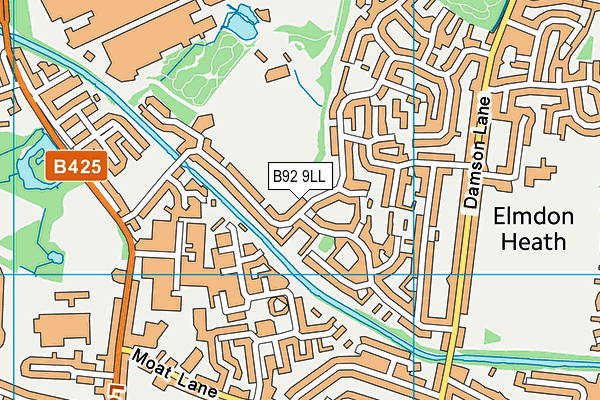 B92 9LL map - OS VectorMap District (Ordnance Survey)