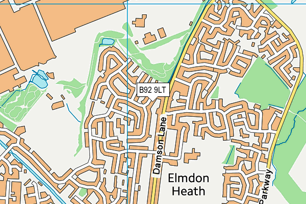 B92 9LT map - OS VectorMap District (Ordnance Survey)