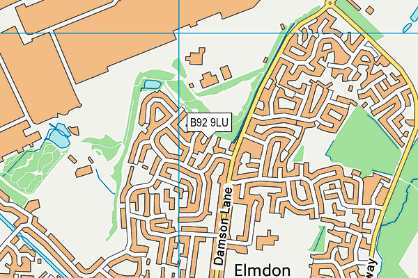 B92 9LU map - OS VectorMap District (Ordnance Survey)