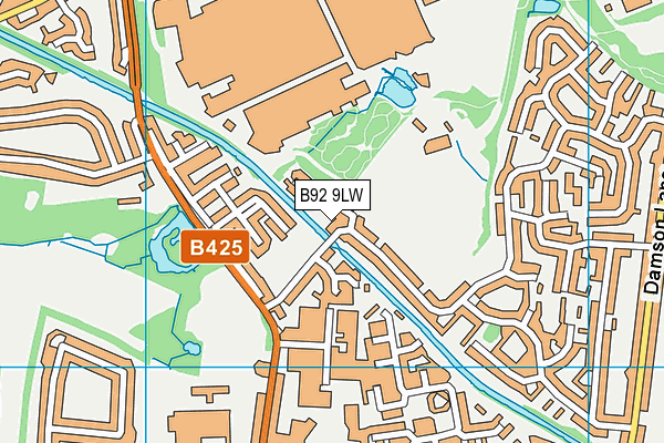 B92 9LW map - OS VectorMap District (Ordnance Survey)