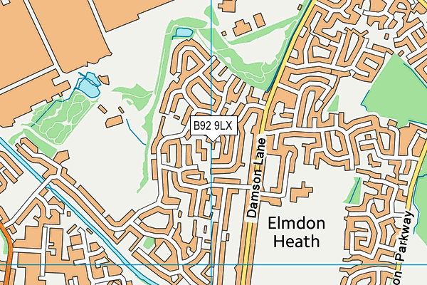 Damson Wood Nursery and Infant School map (B92 9LX) - OS VectorMap District (Ordnance Survey)