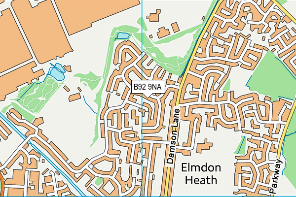 B92 9NA map - OS VectorMap District (Ordnance Survey)
