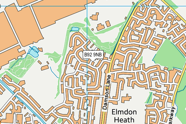 B92 9NB map - OS VectorMap District (Ordnance Survey)