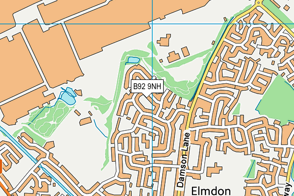 B92 9NH map - OS VectorMap District (Ordnance Survey)