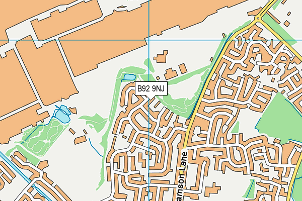 B92 9NJ map - OS VectorMap District (Ordnance Survey)