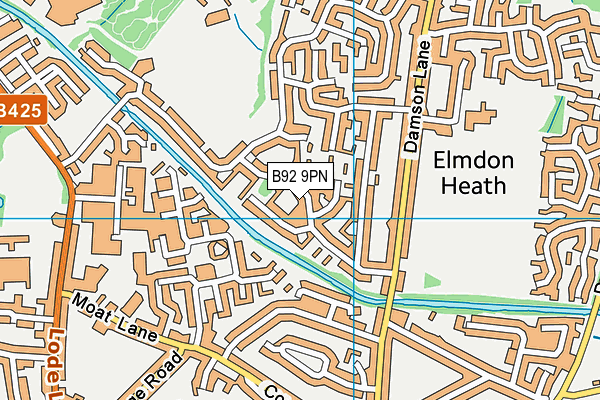B92 9PN map - OS VectorMap District (Ordnance Survey)