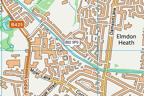 B92 9PS map - OS VectorMap District (Ordnance Survey)