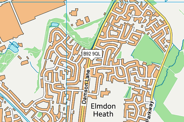 B92 9QL map - OS VectorMap District (Ordnance Survey)