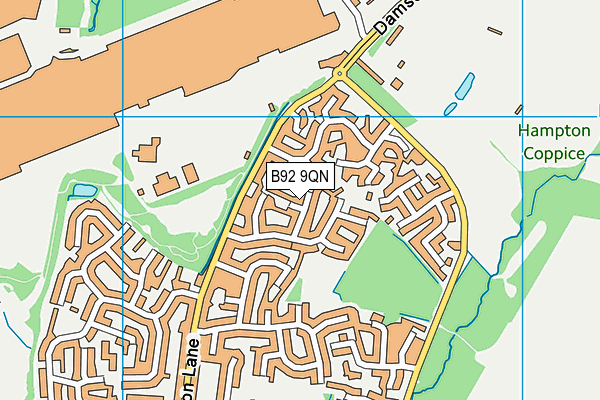 B92 9QN map - OS VectorMap District (Ordnance Survey)