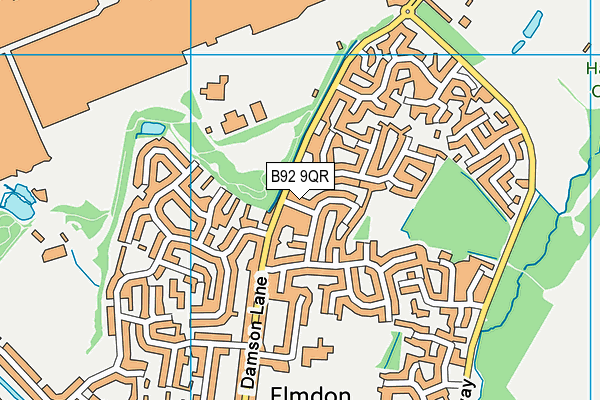 B92 9QR map - OS VectorMap District (Ordnance Survey)