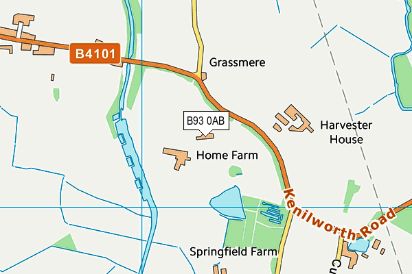 B93 0AB map - OS VectorMap District (Ordnance Survey)