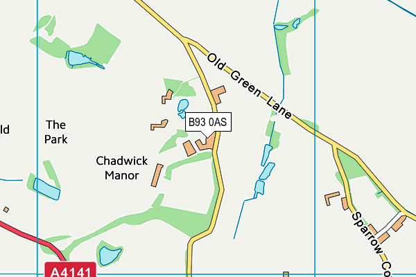 B93 0AS map - OS VectorMap District (Ordnance Survey)